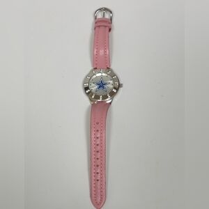 Dalass Cowboys Ladies Pink Leather Band Watch 7.5" Fit